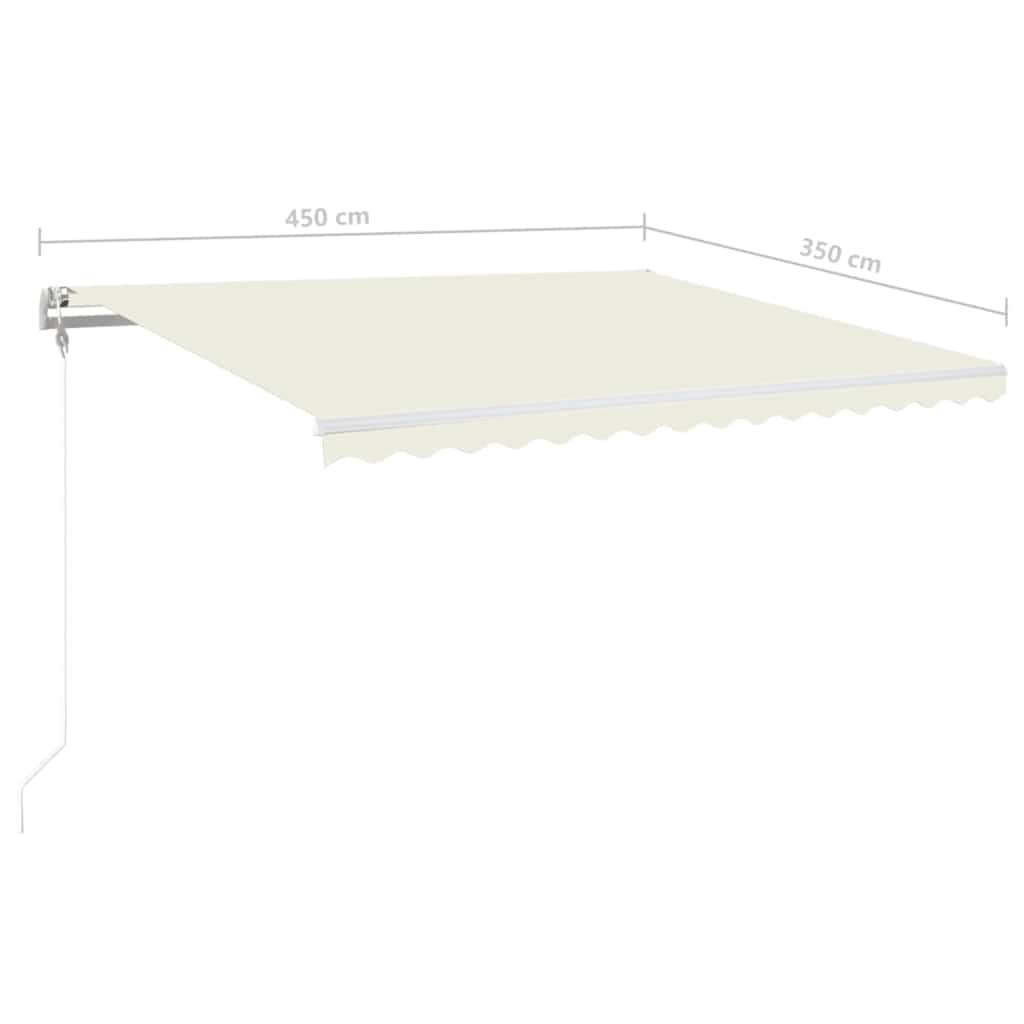 Luifel automatisch met LED en windsensor 450x350 cm crèmekleur is nu te koop bij PeponiXL, paradijselijk wonen!