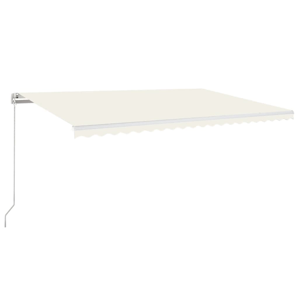 Luifel handmatig uittrekbaar met LED 500x350 cm crèmekleurig is nu te koop bij PeponiXL, paradijselijk wonen!