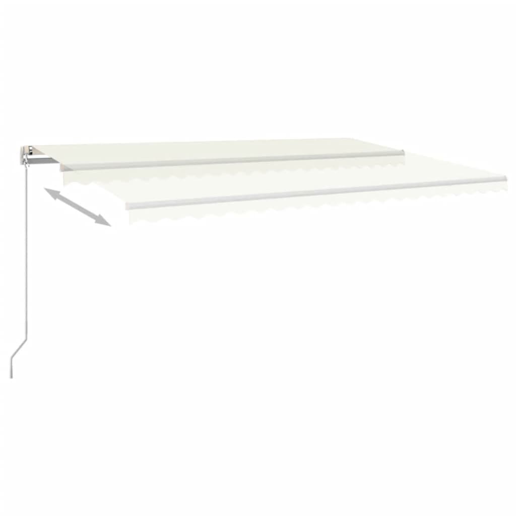 Luifel handmatig uittrekbaar met LED 500x350 cm crèmekleurig is nu te koop bij PeponiXL, paradijselijk wonen!