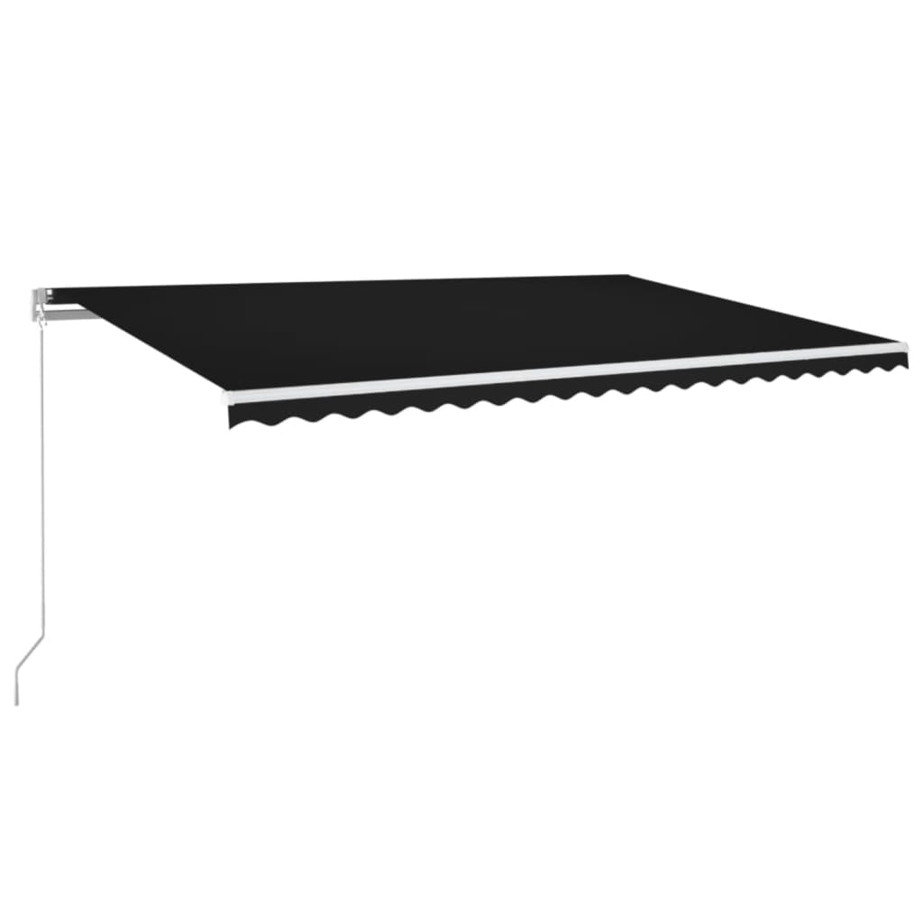 Luifel handmatig uittrekbaar met LED 500x350 cm antracietkleur is nu te koop bij PeponiXL, paradijselijk wonen!