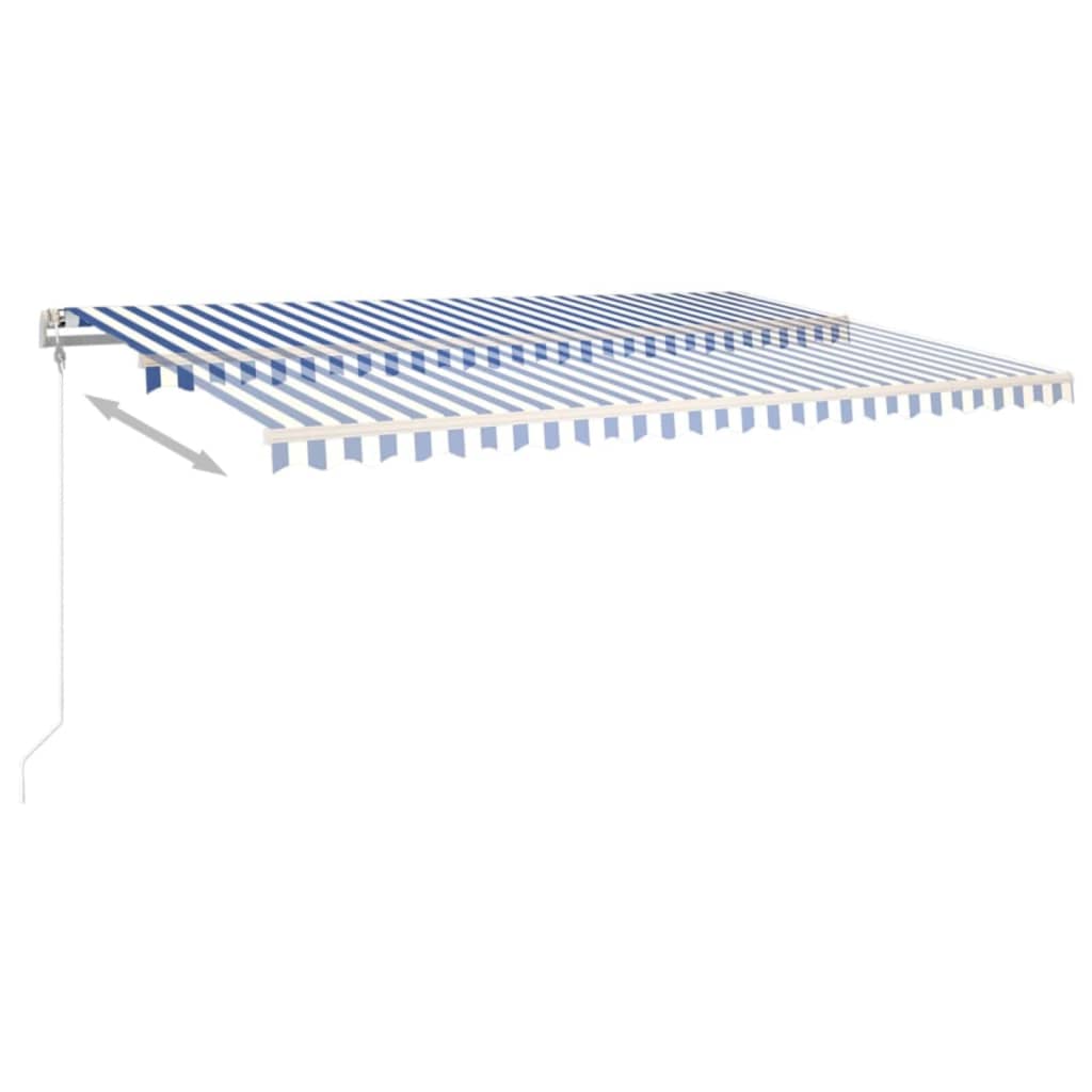 Luifel automatisch uittrekbaar 500x350 cm blauw en wit is nu te koop bij PeponiXL, paradijselijk wonen!