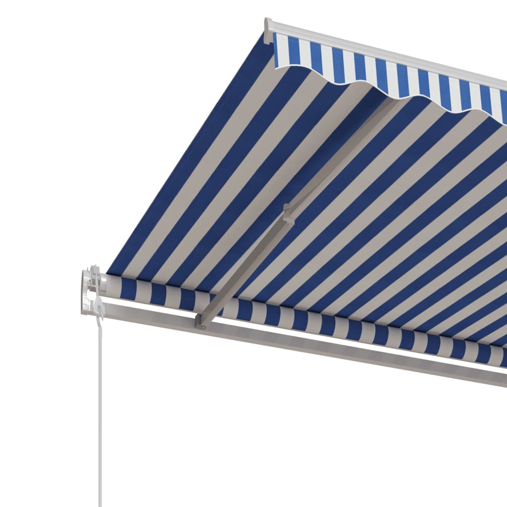 Luifel automatisch uittrekbaar 500x350 cm blauw en wit is nu te koop bij PeponiXL, paradijselijk wonen!