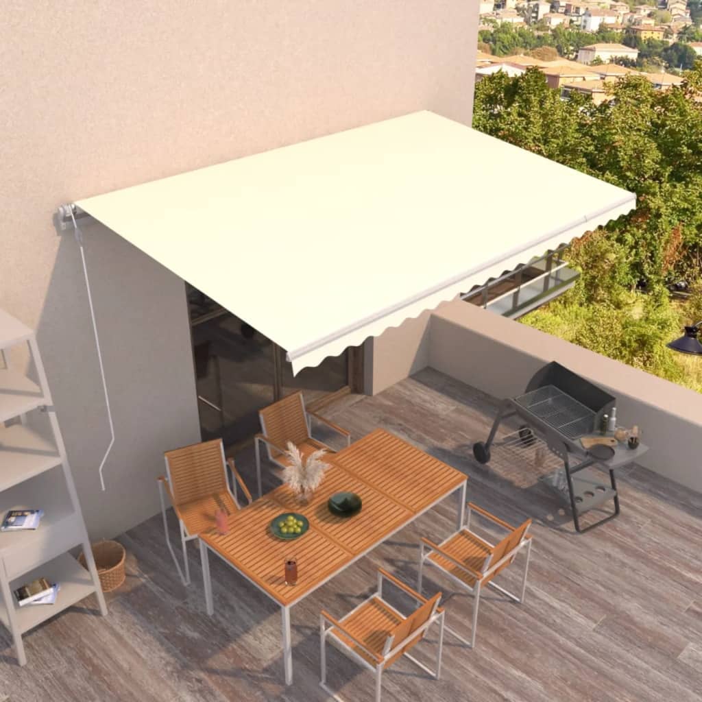 Luifel automatisch uittrekbaar 500x350 cm crèmekleurig is nu te koop bij PeponiXL, paradijselijk wonen!