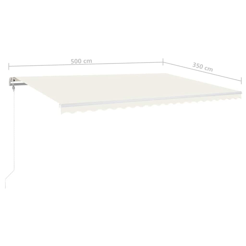 Luifel automatisch met LED en windsensor 500x350 cm crèmekleur is nu te koop bij PeponiXL, paradijselijk wonen!