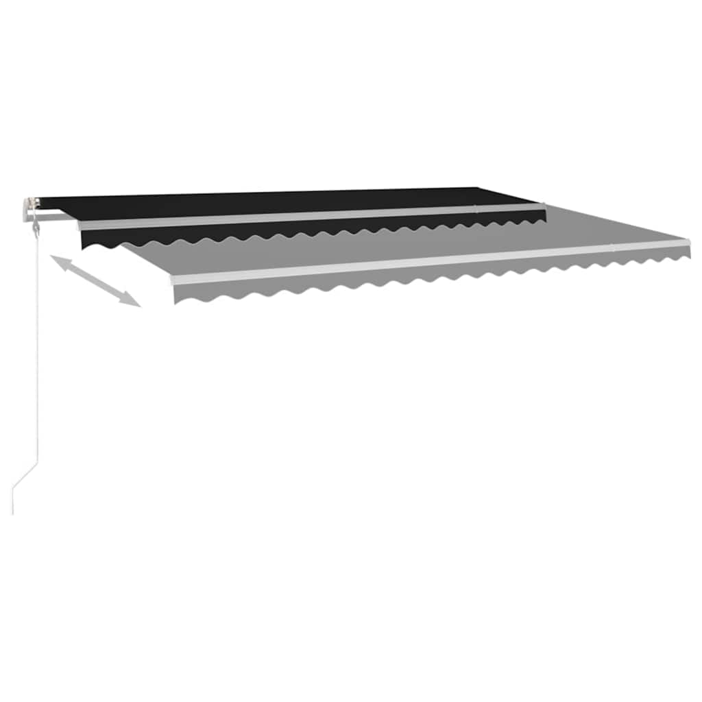 Luifel automatisch met LED en windsensor 500x350 cm antraciet is nu te koop bij PeponiXL, paradijselijk wonen!