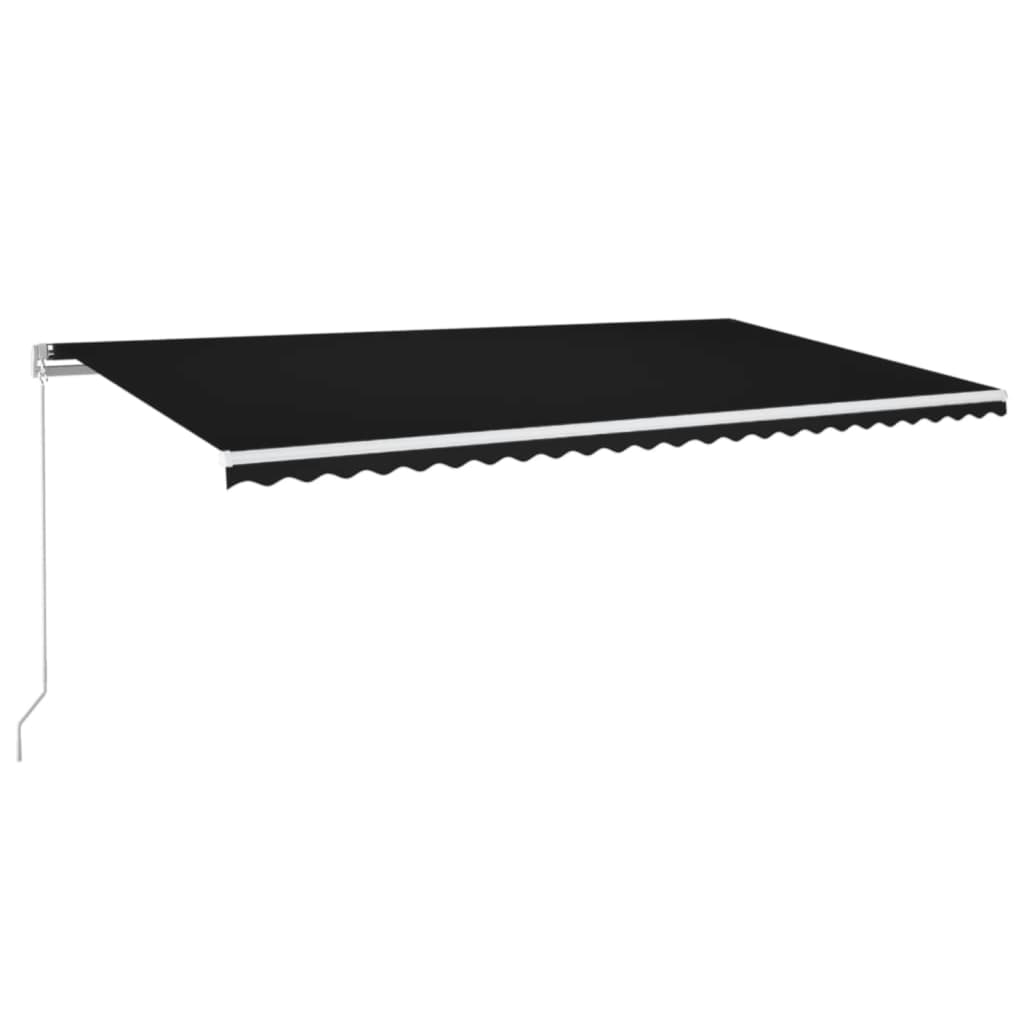 Luifel handmatig uittrekbaar met LED 600x350 cm antracietkleur is nu te koop bij PeponiXL, paradijselijk wonen!