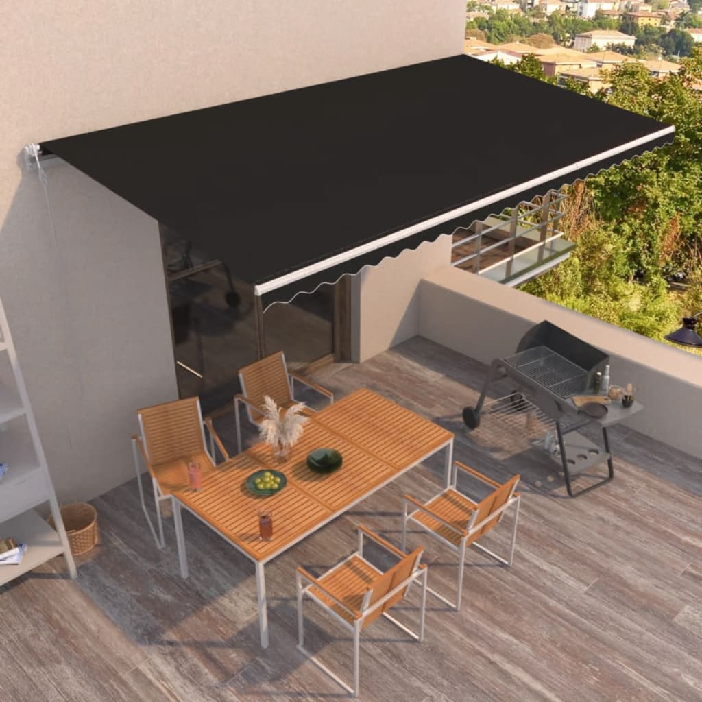 Luifel automatisch uittrekbaar 600x350 cm antracietkleurig is nu te koop bij PeponiXL, paradijselijk wonen!
