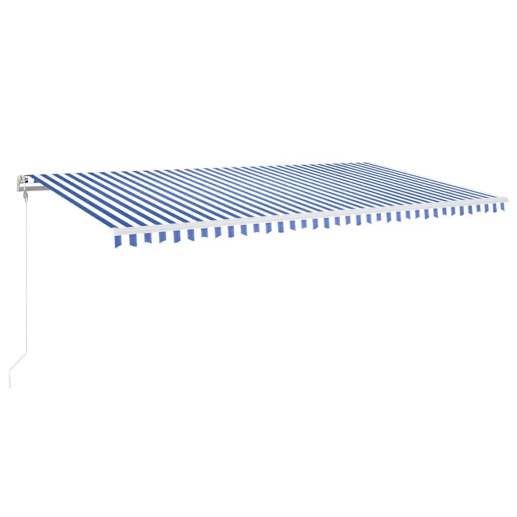 Luifel automatisch met LED en windsensor 600x350 cm blauw wit is nu te koop bij PeponiXL, paradijselijk wonen!