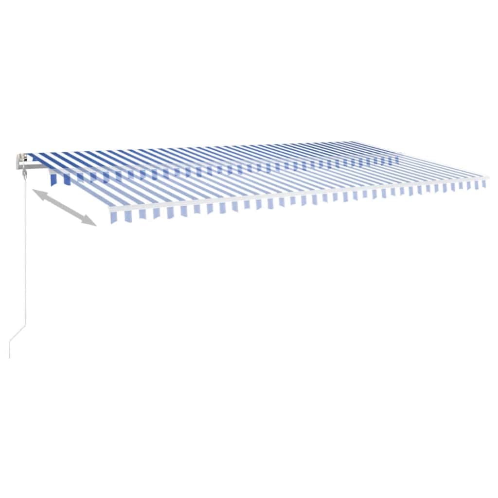 Luifel automatisch met LED en windsensor 600x350 cm blauw wit is nu te koop bij PeponiXL, paradijselijk wonen!