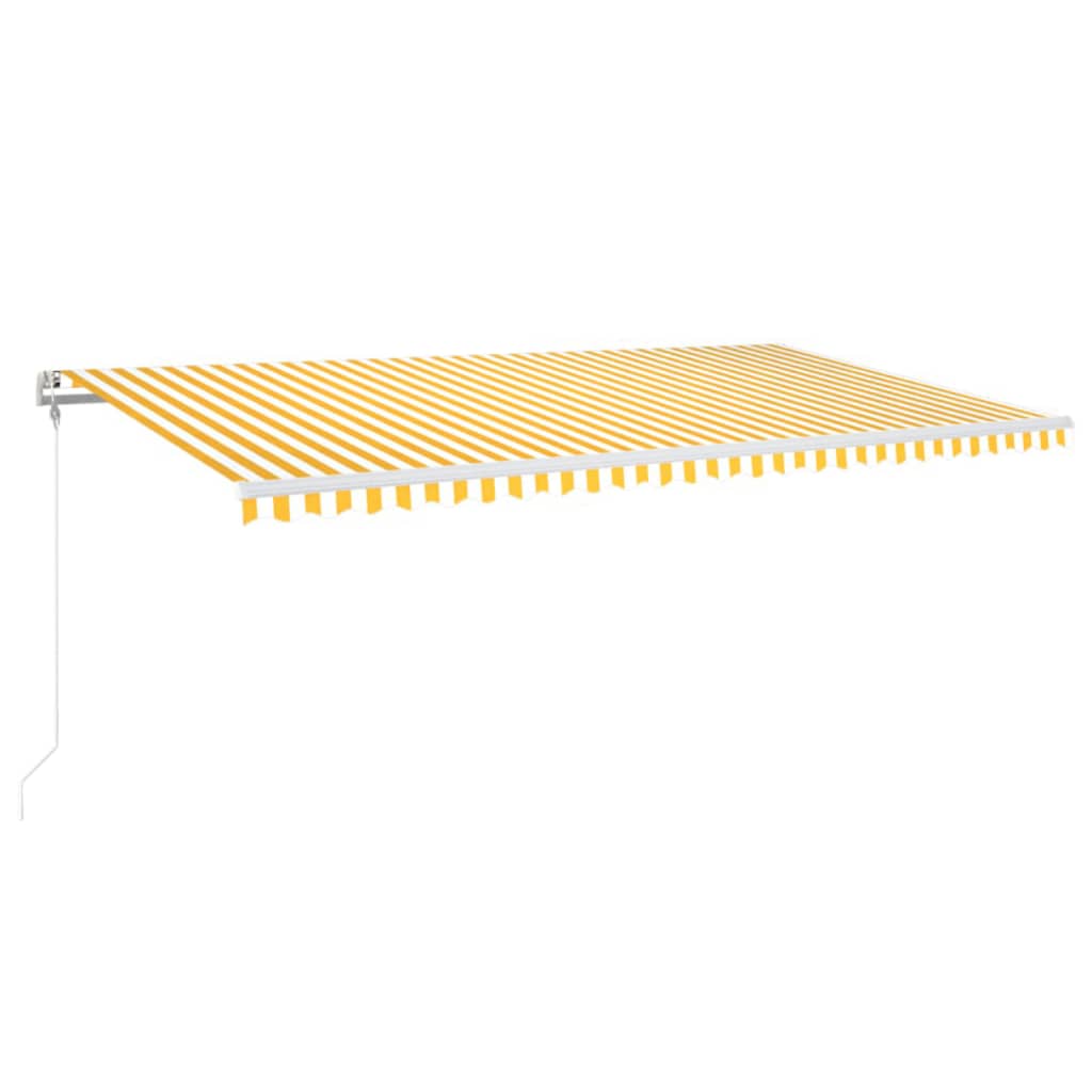 Luifel automatisch met LED en windsensor 600x350 cm geel en wit is nu te koop bij PeponiXL, paradijselijk wonen!