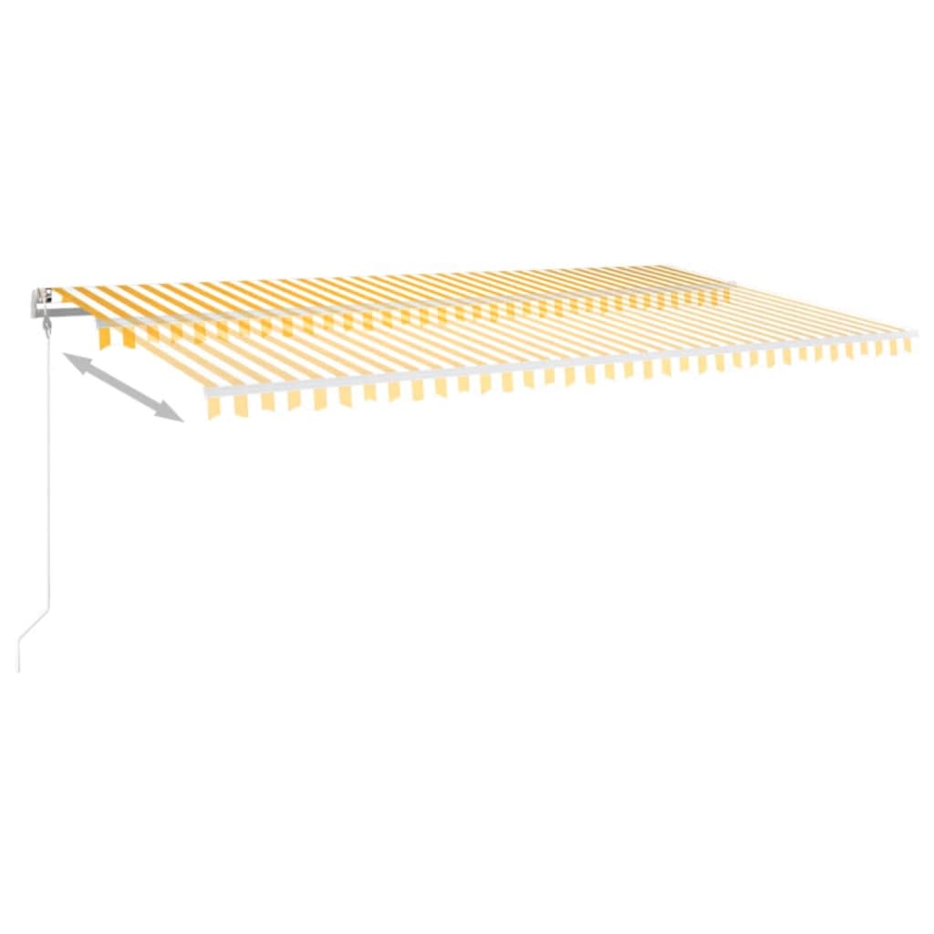 Luifel automatisch met LED en windsensor 600x350 cm geel en wit is nu te koop bij PeponiXL, paradijselijk wonen!