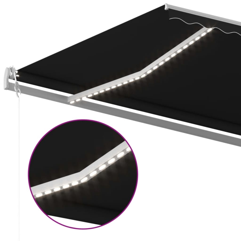 Luifel automatisch met LED en windsensor 600x350 cm antraciet is nu te koop bij PeponiXL, paradijselijk wonen!