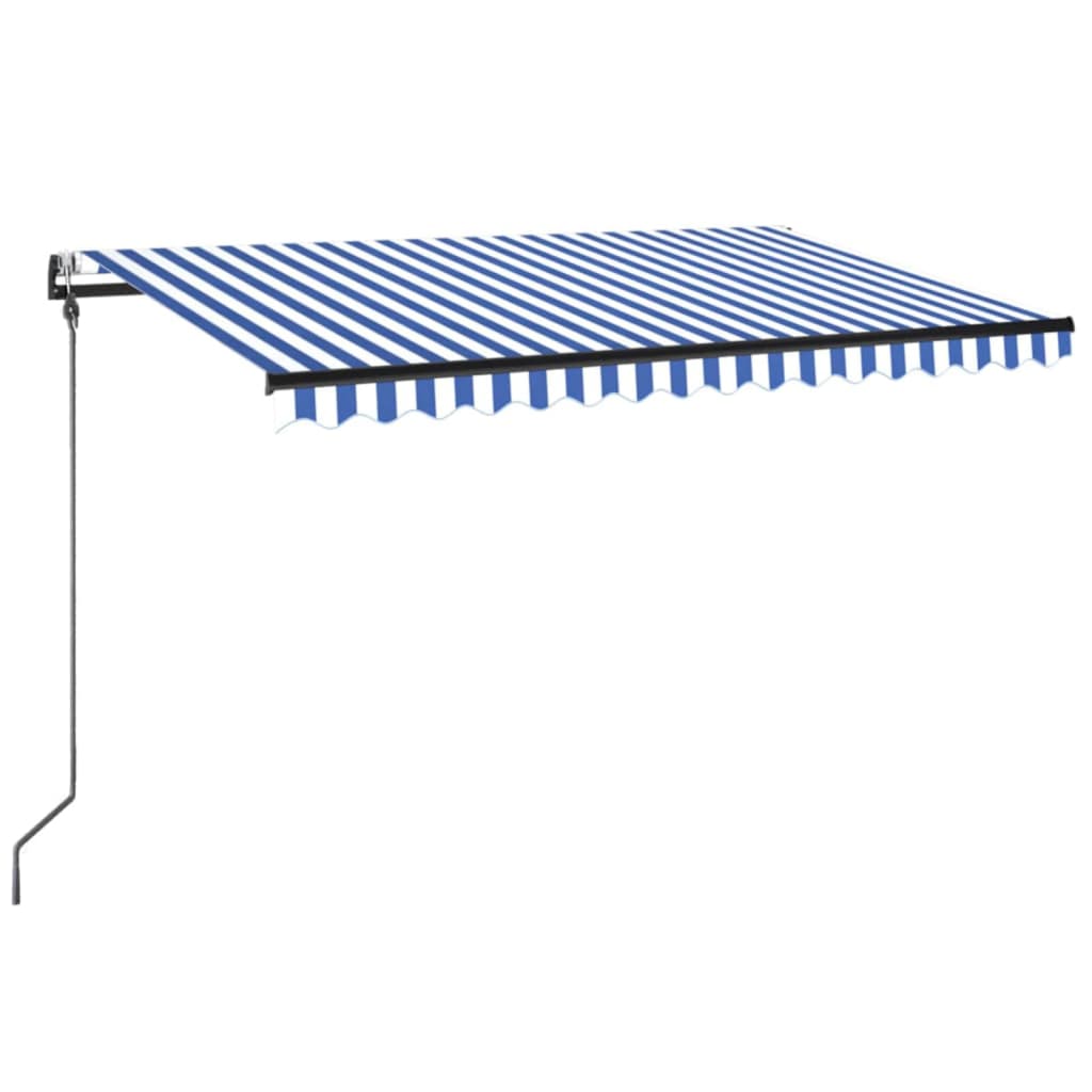 Luifel automatisch met LED en windsensor 300x250 cm blauw wit is nu te koop bij PeponiXL, paradijselijk wonen!