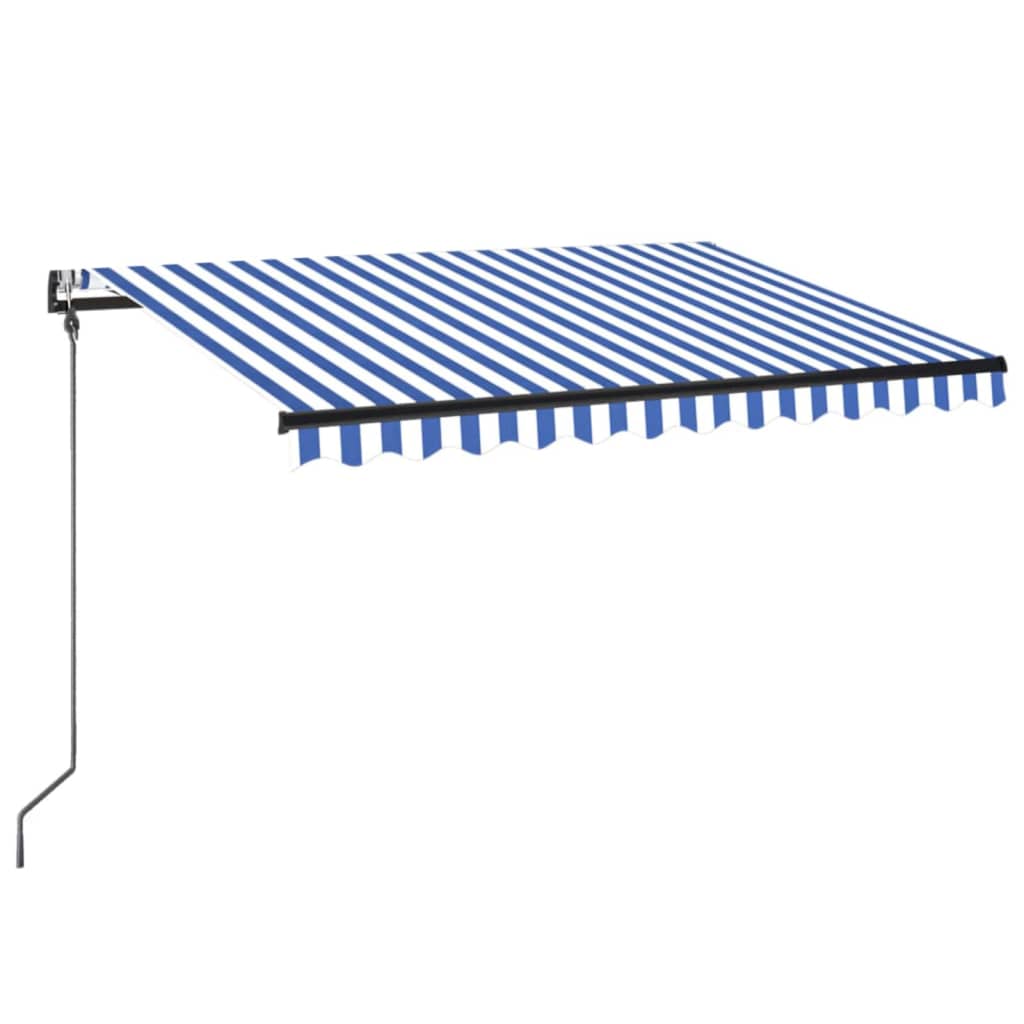Luifel automatisch uittrekbaar 350x250 cm blauw en wit is nu te koop bij PeponiXL, paradijselijk wonen!