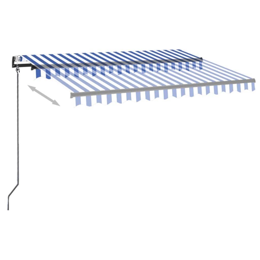 Luifel automatisch uittrekbaar 350x250 cm blauw en wit is nu te koop bij PeponiXL, paradijselijk wonen!