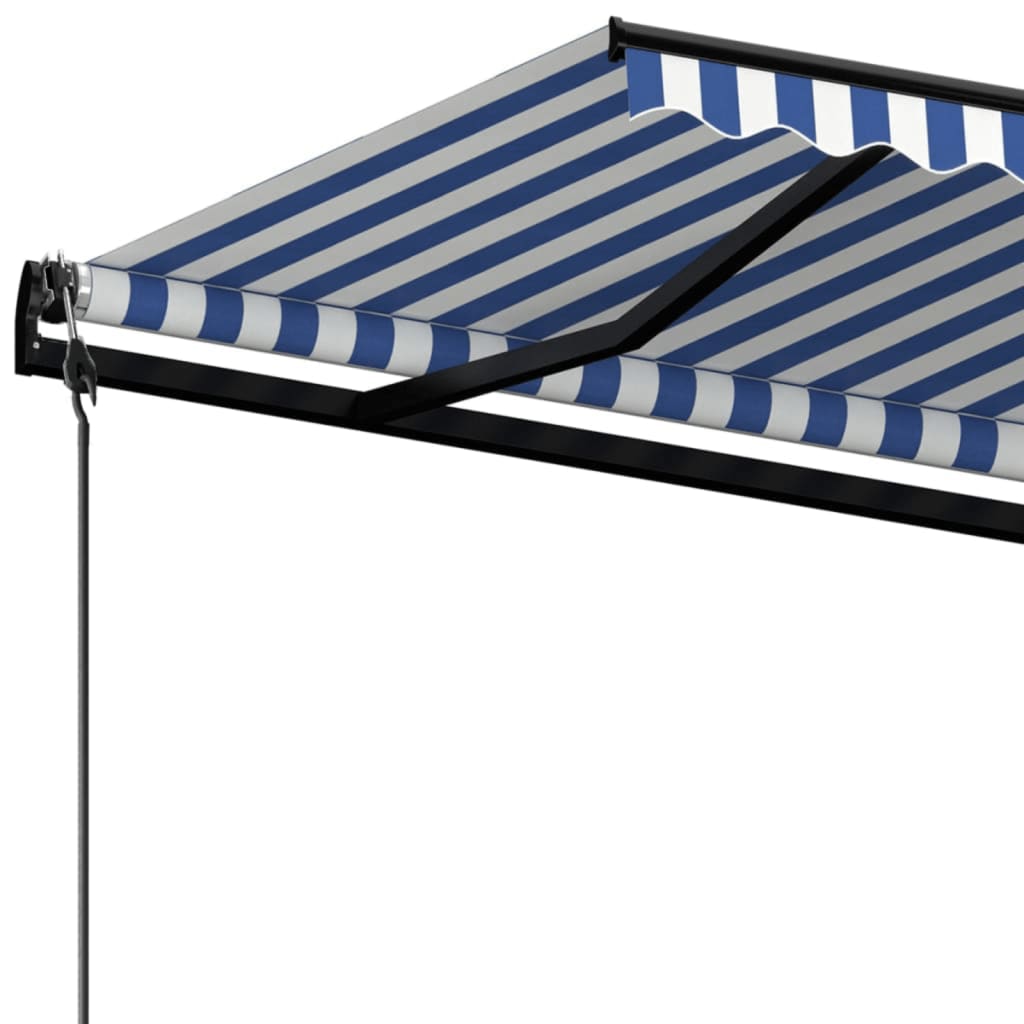 Luifel automatisch uittrekbaar 350x250 cm blauw en wit is nu te koop bij PeponiXL, paradijselijk wonen!