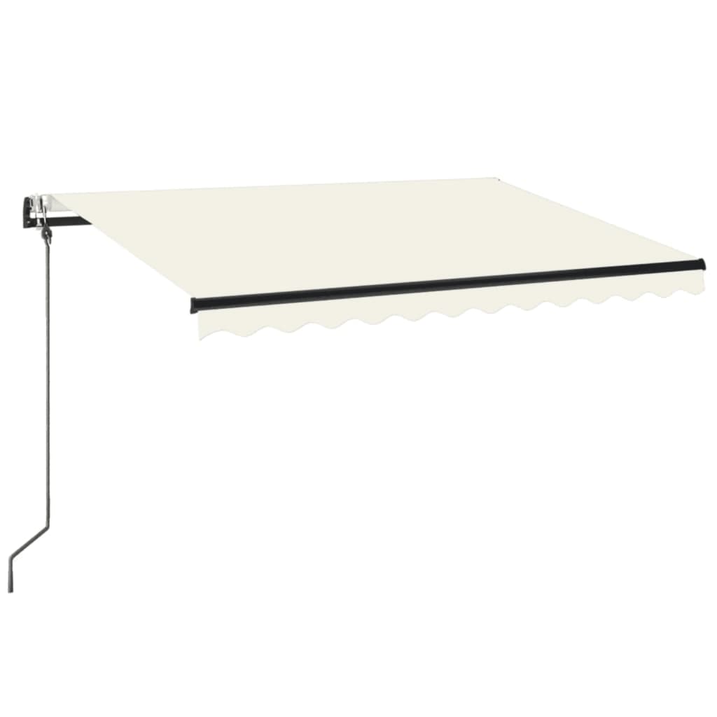 Luifel automatisch met LED en windsensor 350x250 cm crèmekleur