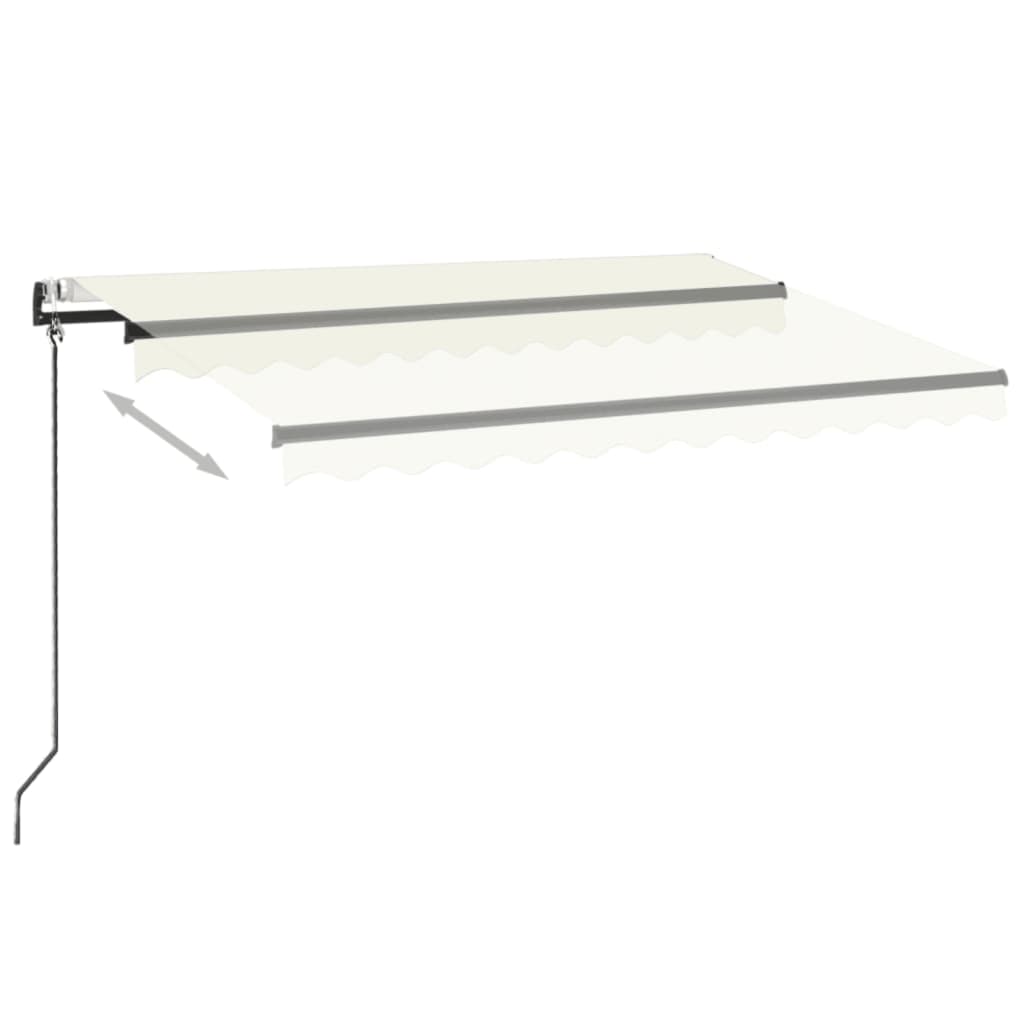 Luifel automatisch met LED en windsensor 350x250 cm crèmekleur