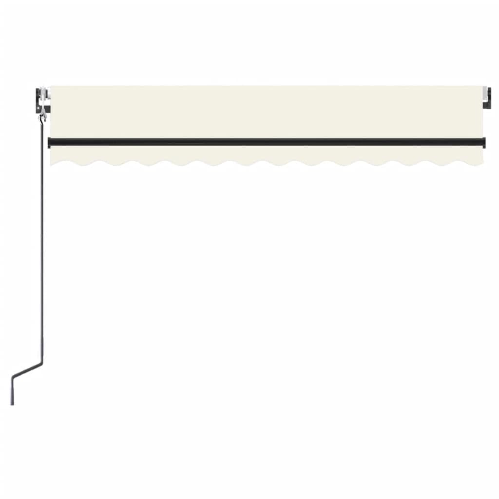Luifel automatisch met LED en windsensor 350x250 cm crèmekleur