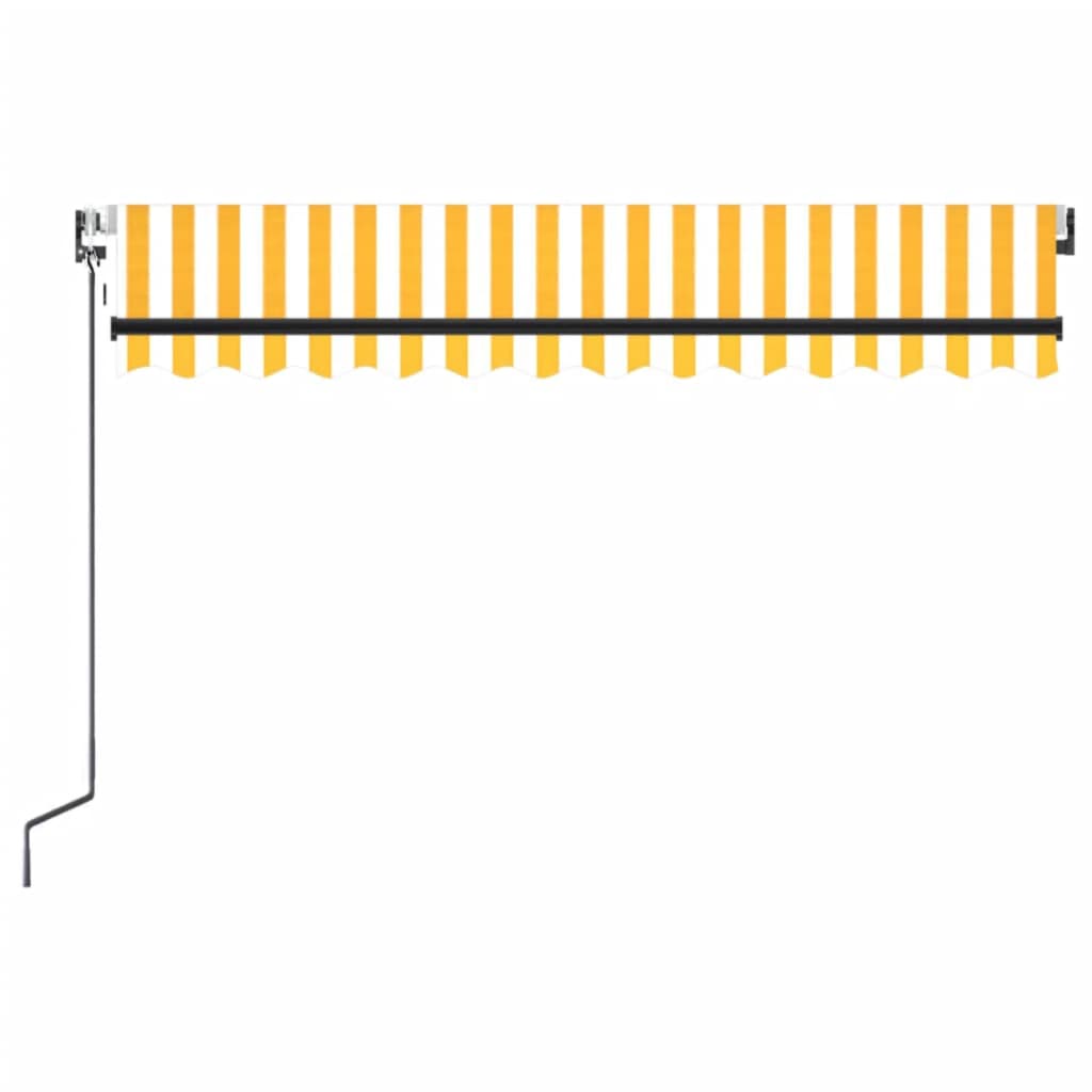 Luifel automatisch met LED en windsensor 350x250 cm geel en wit