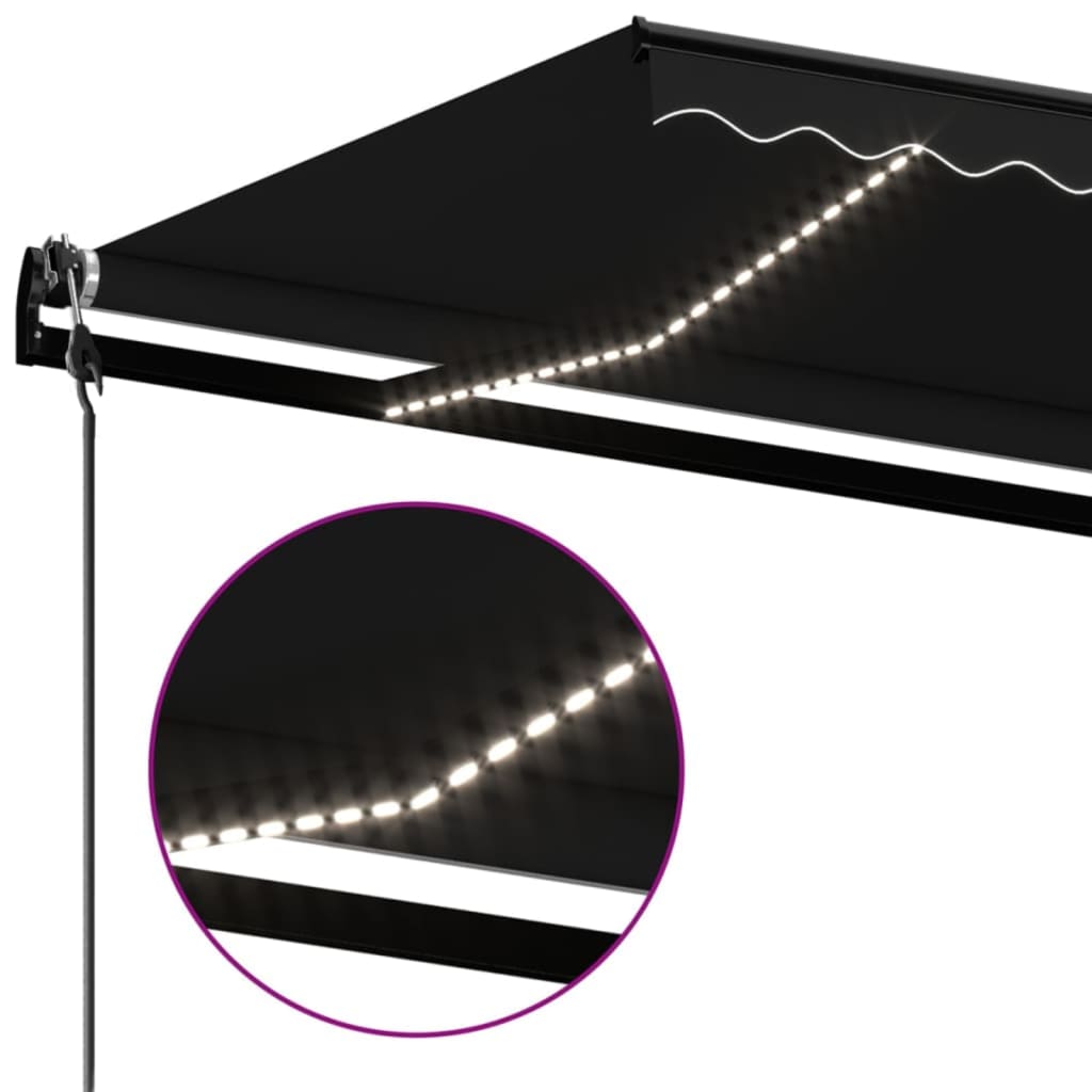 Luifel automatisch met LED en windsensor 350x250 cm antraciet is nu te koop bij PeponiXL, paradijselijk wonen!