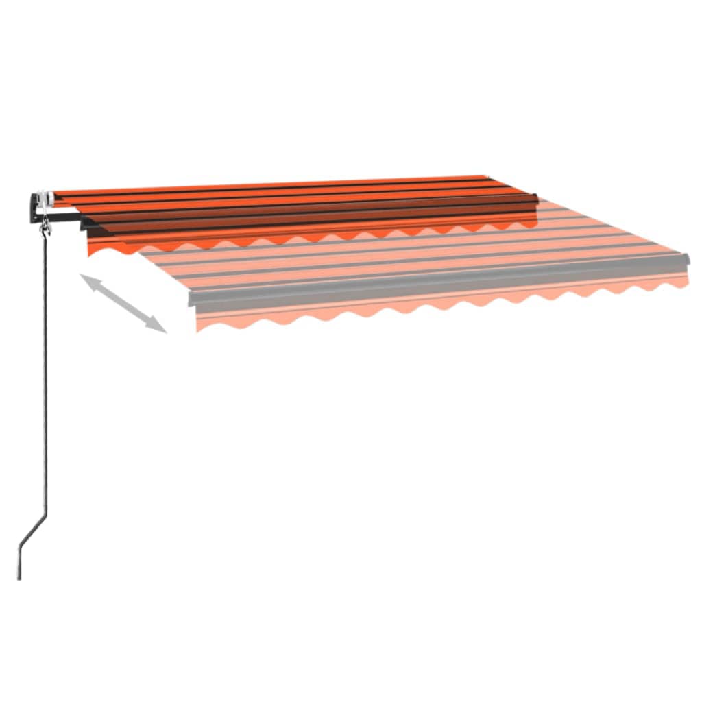 Luifel automatisch met LED windsensor 350x250 cm oranje bruin is nu te koop bij PeponiXL, paradijselijk wonen!