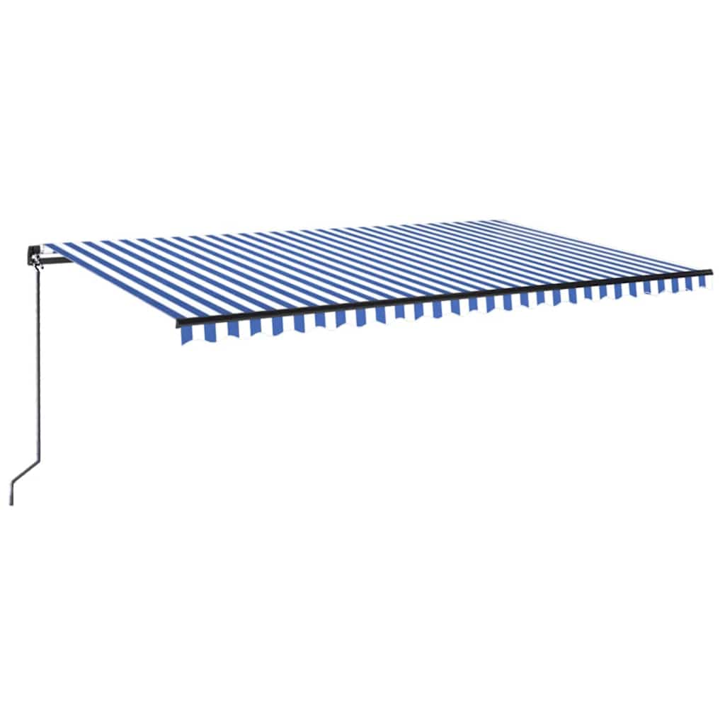 Luifel handmatig uittrekbaar met LED 500x300 cm blauw en wit is nu te koop bij PeponiXL, paradijselijk wonen!