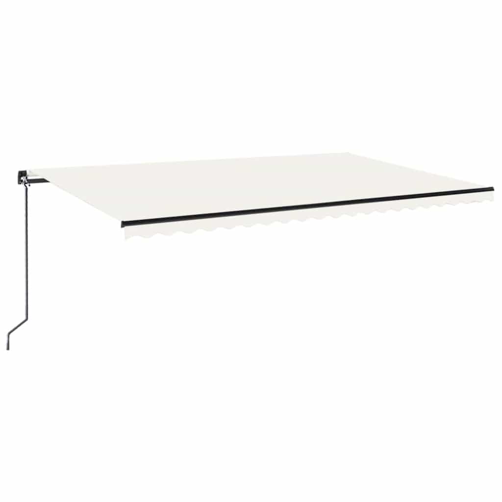 Luifel handmatig uittrekbaar met LED 500x300 cm crèmekleurig is nu te koop bij PeponiXL, paradijselijk wonen!
