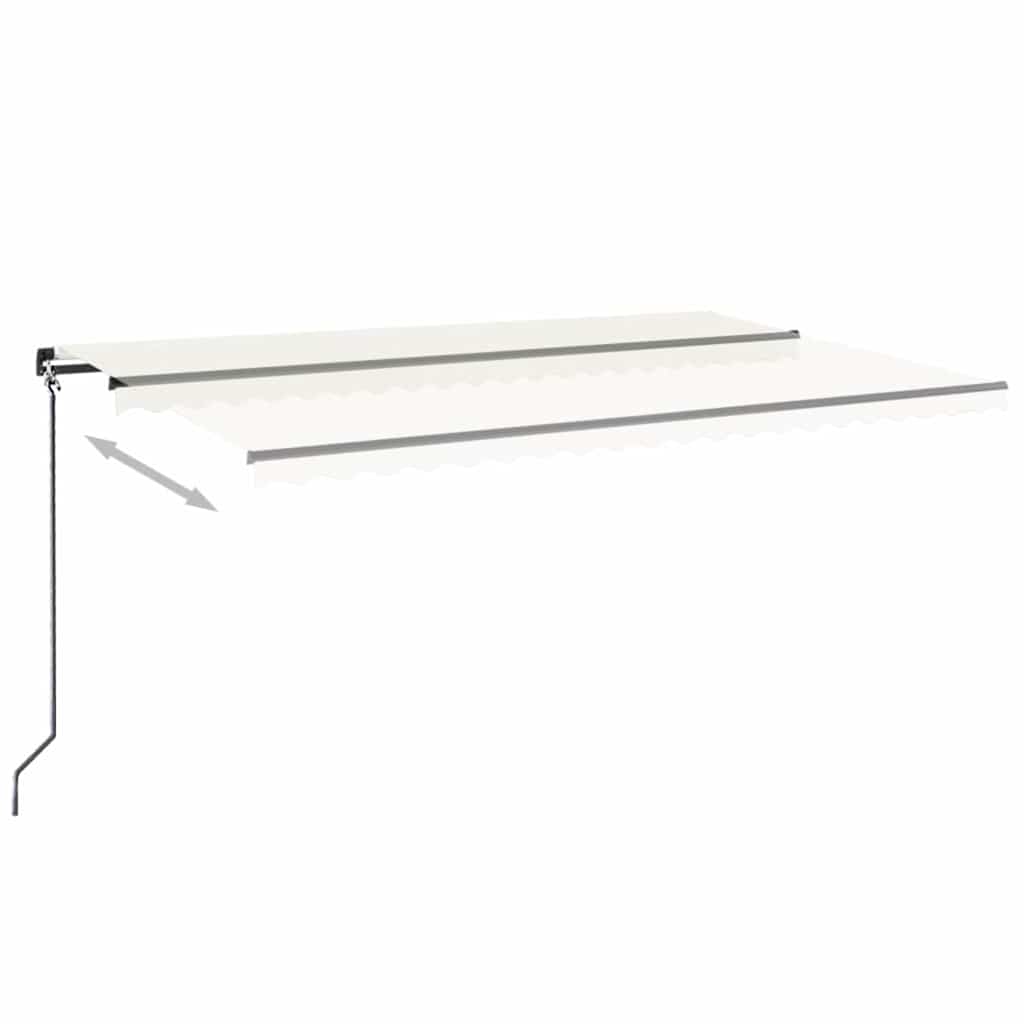 Luifel handmatig uittrekbaar met LED 500x300 cm crèmekleurig is nu te koop bij PeponiXL, paradijselijk wonen!