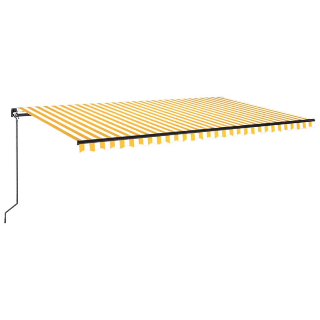 Luifel handmatig uittrekbaar met LED 500x300 cm geel en wit is nu te koop bij PeponiXL, paradijselijk wonen!
