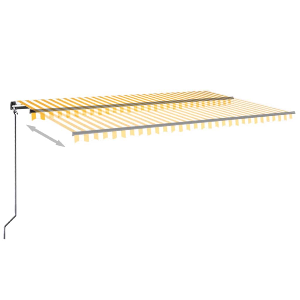 Luifel handmatig uittrekbaar met LED 500x300 cm geel en wit is nu te koop bij PeponiXL, paradijselijk wonen!
