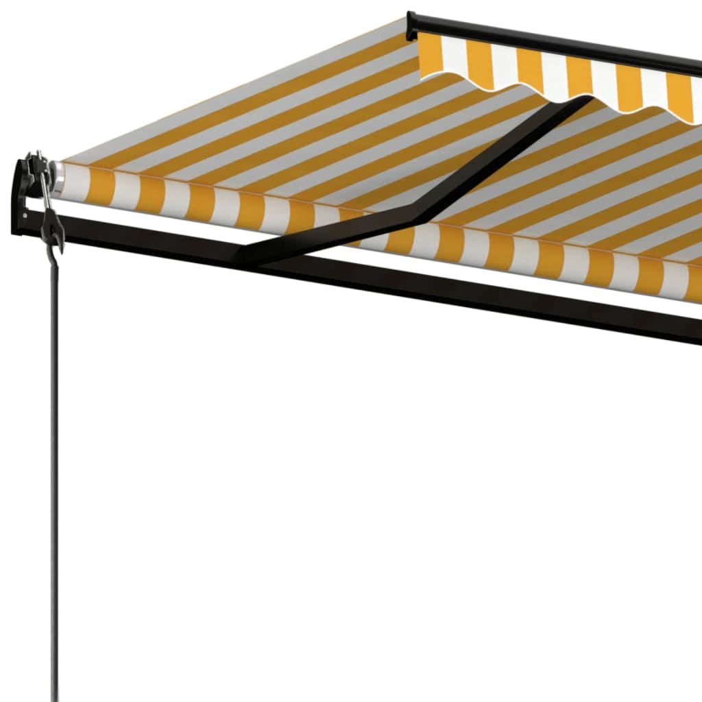 Luifel automatisch uittrekbaar 500x300 cm geel en wit is nu te koop bij PeponiXL, paradijselijk wonen!