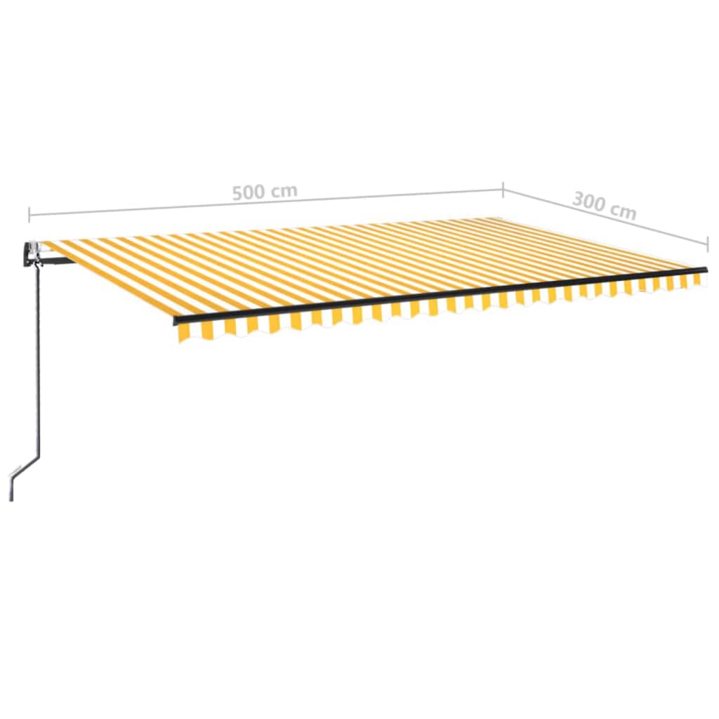 Luifel automatisch uittrekbaar 500x300 cm geel en wit is nu te koop bij PeponiXL, paradijselijk wonen!