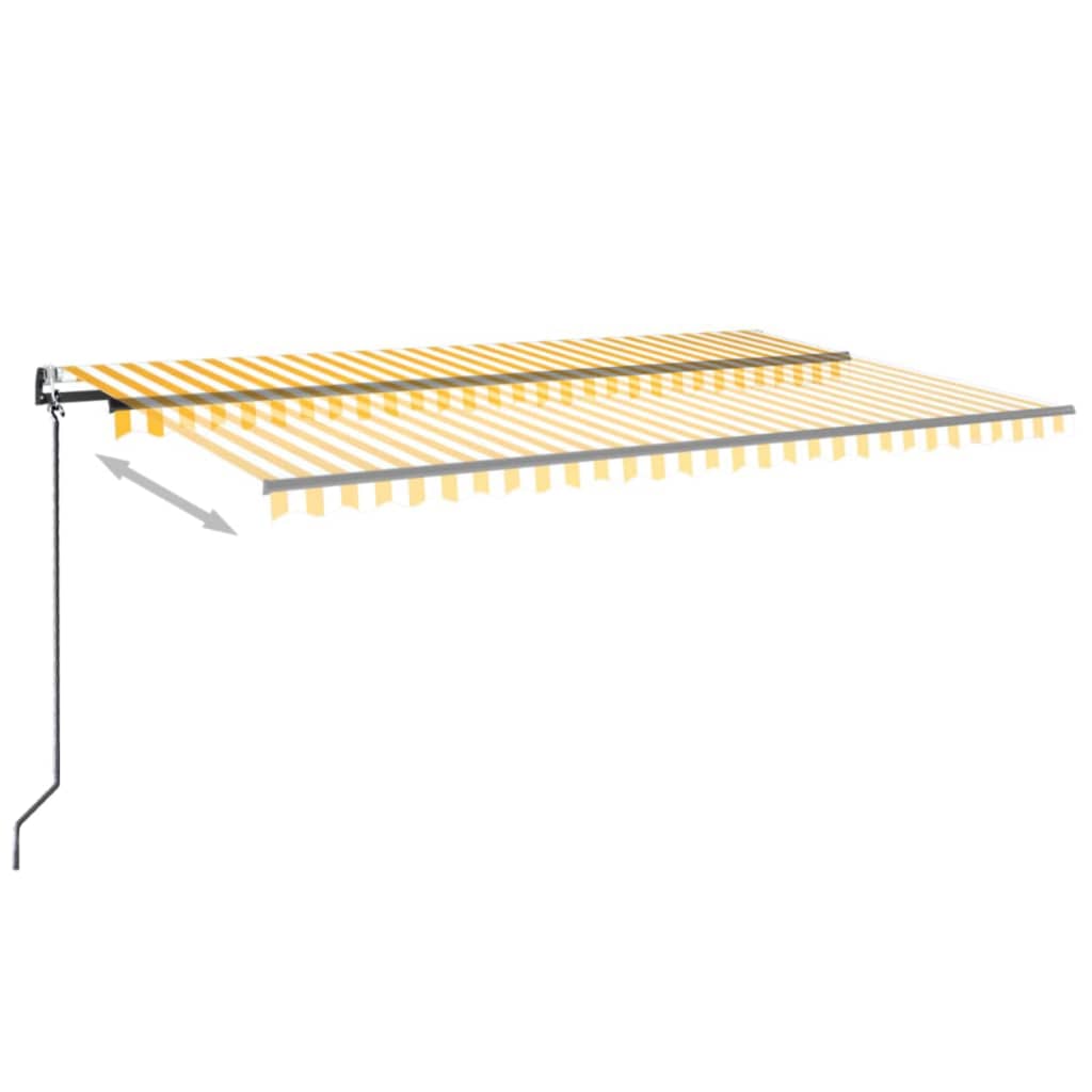 Luifel automatisch met LED en windsensor 500x300 cm geel en wit is nu te koop bij PeponiXL, paradijselijk wonen!