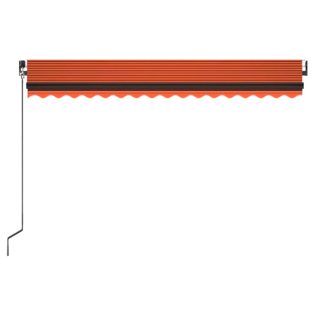 Luifel handmatig uittrekbaar met LED 400x350 cm oranje en bruin