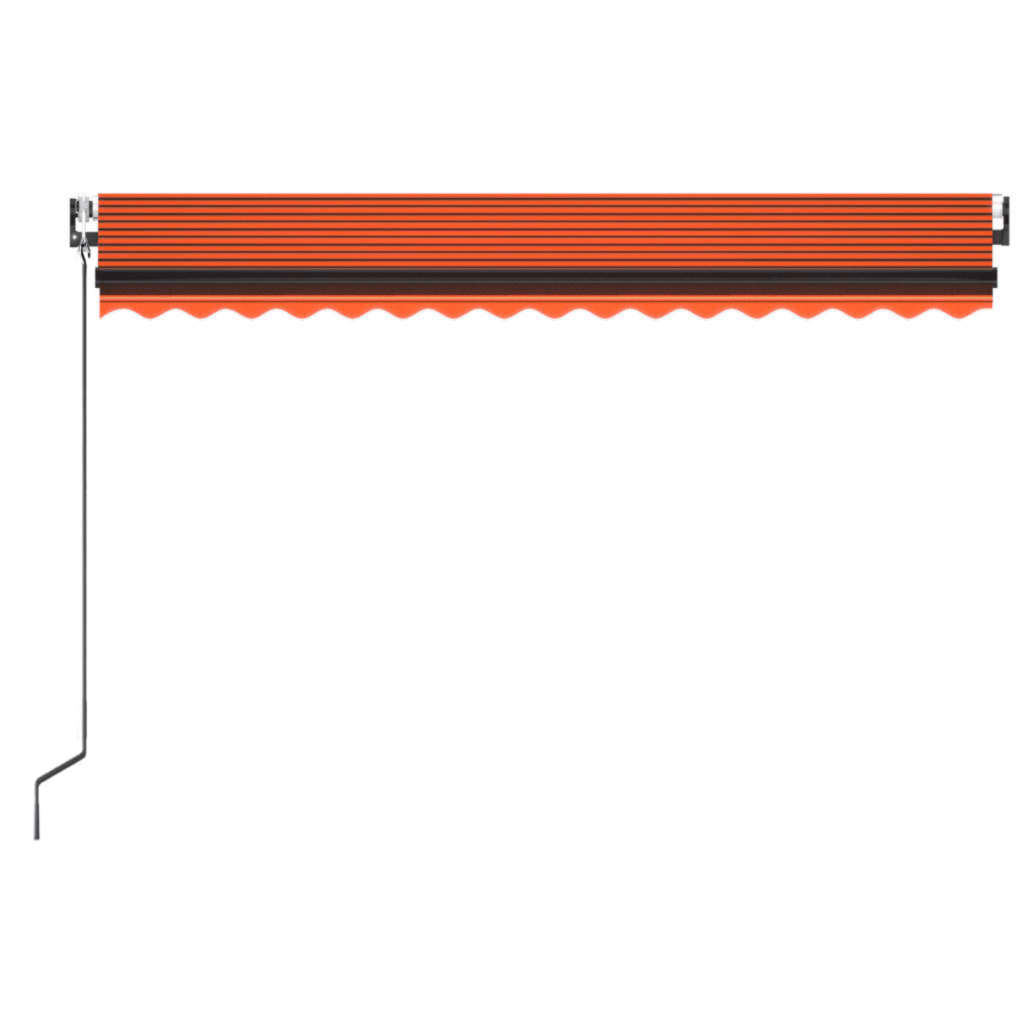 Luifel automatisch met LED windsensor 400x350 cm oranje bruin