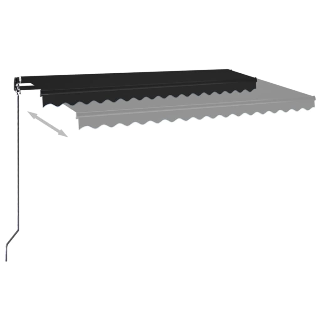 Luifel handmatig uittrekbaar 450x350 cm antracietkleurig is nu te koop bij PeponiXL, paradijselijk wonen!