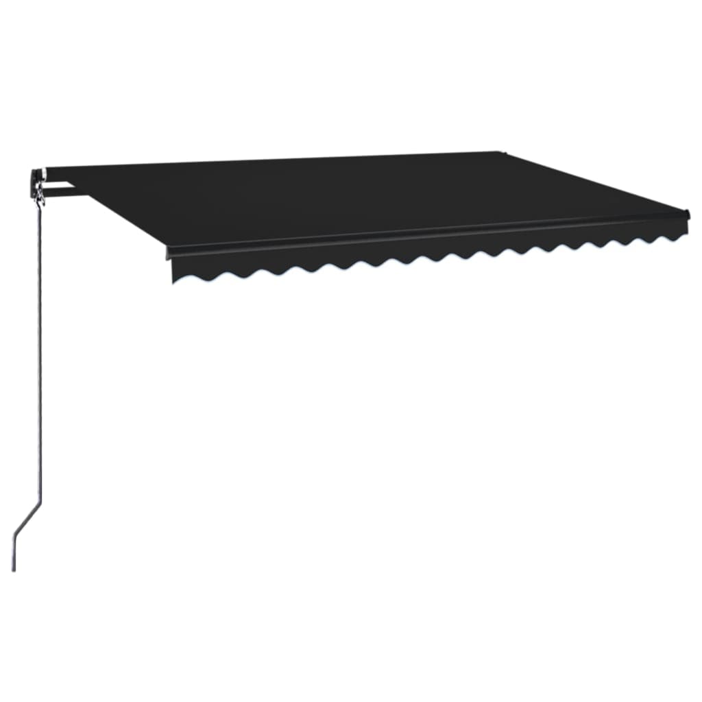 Luifel handmatig uittrekbaar met LED 450x350 cm antracietkleur is nu te koop bij PeponiXL, paradijselijk wonen!