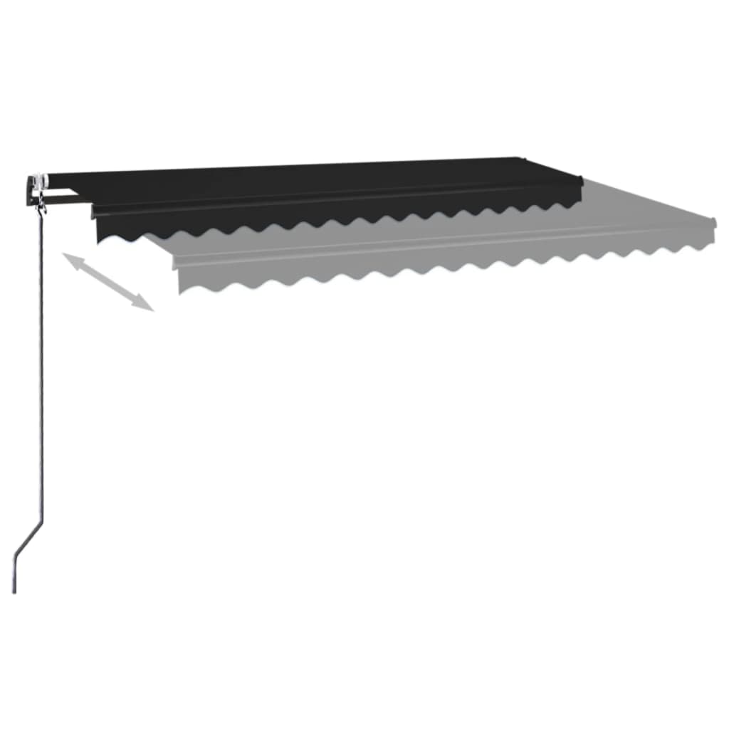 Luifel automatisch met LED en windsensor 450x350 cm antraciet is nu te koop bij PeponiXL, paradijselijk wonen!