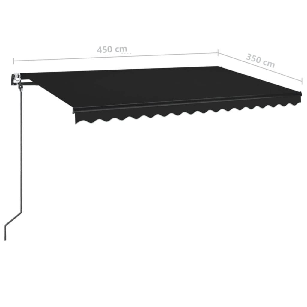 Luifel automatisch met LED en windsensor 450x350 cm antraciet is nu te koop bij PeponiXL, paradijselijk wonen!