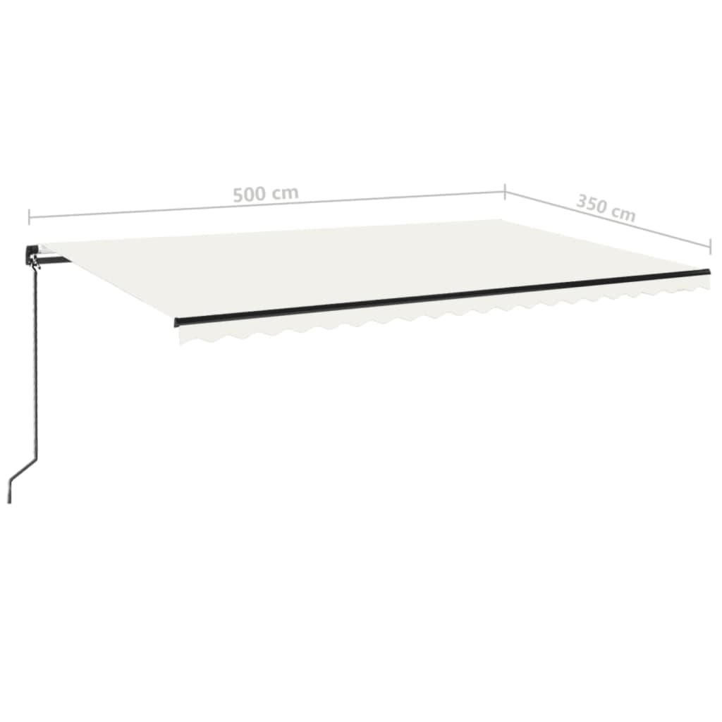 Luifel handmatig uittrekbaar 500x350 cm crèmekleurig is nu te koop bij PeponiXL, paradijselijk wonen!