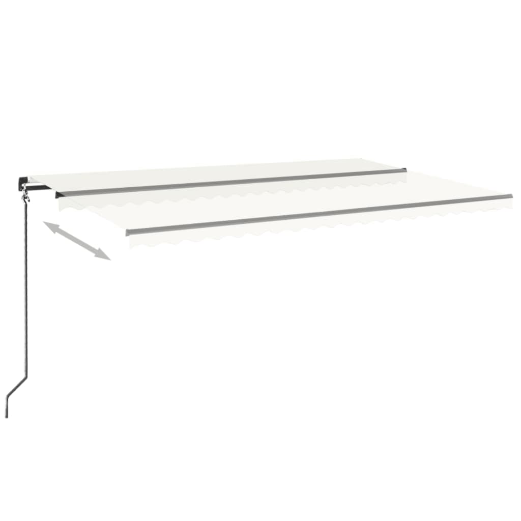 Luifel handmatig uittrekbaar met LED 500x350 cm crèmekleurig is nu te koop bij PeponiXL, paradijselijk wonen!
