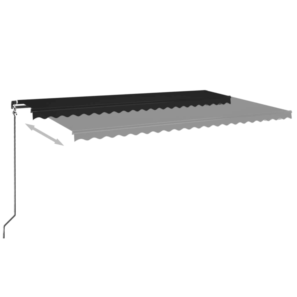 Luifel handmatig uittrekbaar met LED 500x350 cm antracietkleur is nu te koop bij PeponiXL, paradijselijk wonen!
