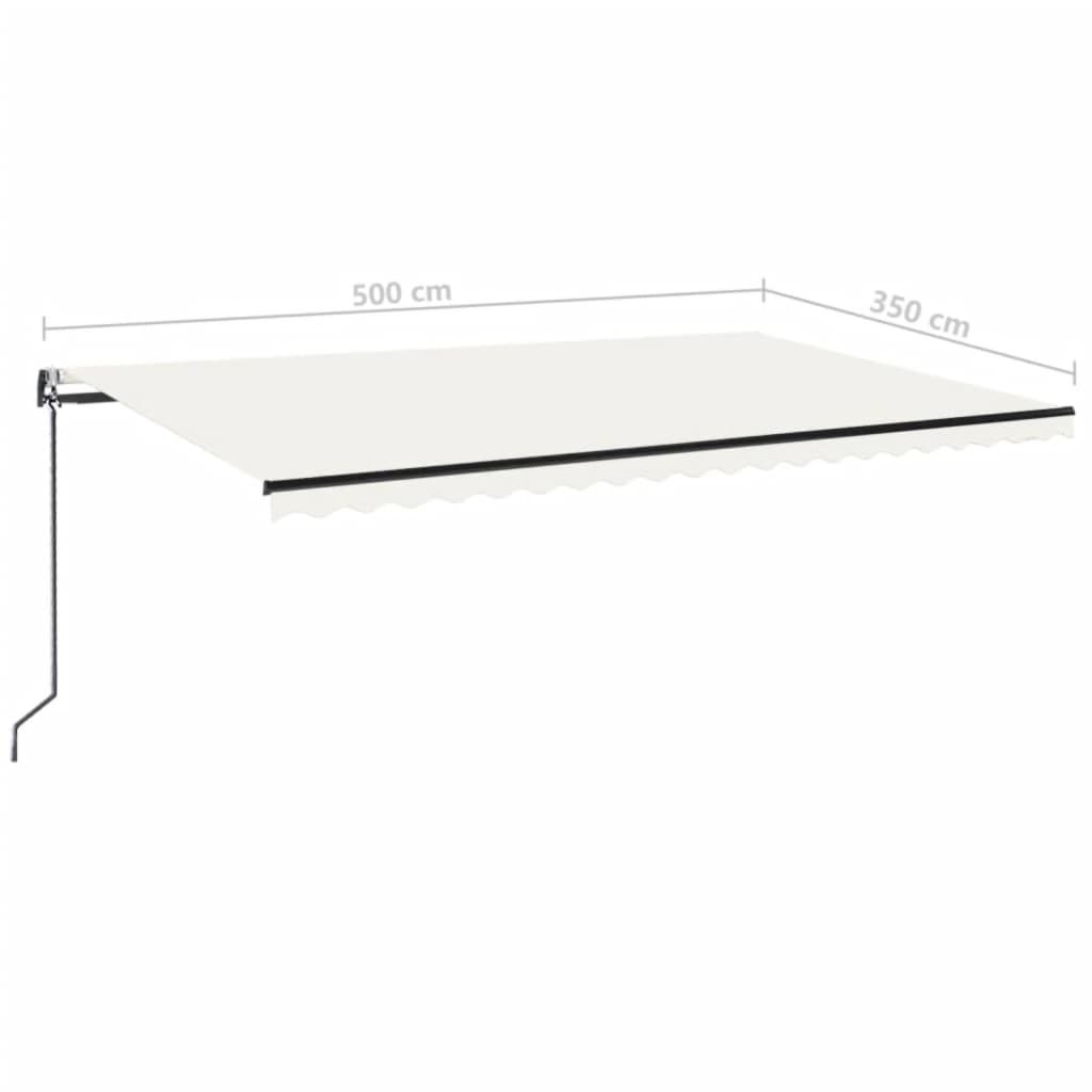 Luifel automatisch uittrekbaar 500x350 cm crèmekleurig is nu te koop bij PeponiXL, paradijselijk wonen!