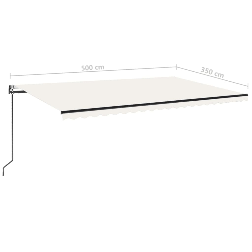 Luifel automatisch met LED en windsensor 500x350 cm crèmekleur is nu te koop bij PeponiXL, paradijselijk wonen!