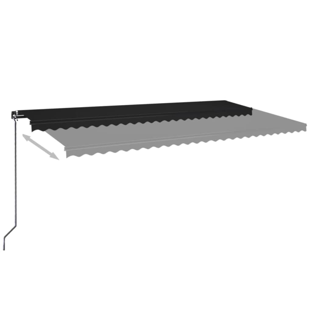 Luifel handmatig uittrekbaar met LED 600x350 cm antracietkleur is nu te koop bij PeponiXL, paradijselijk wonen!