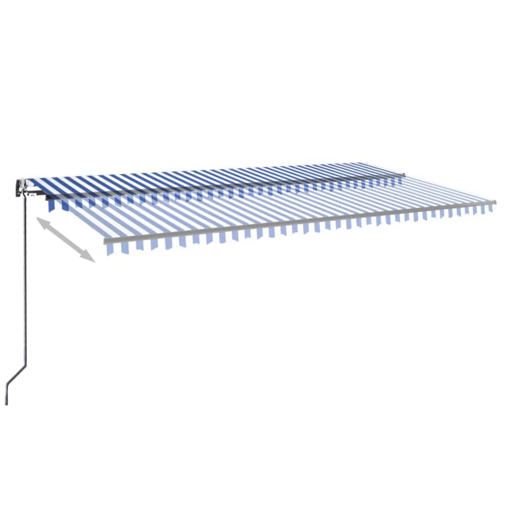 Luifel automatisch uittrekbaar 600x350 cm blauw en wit is nu te koop bij PeponiXL, paradijselijk wonen!