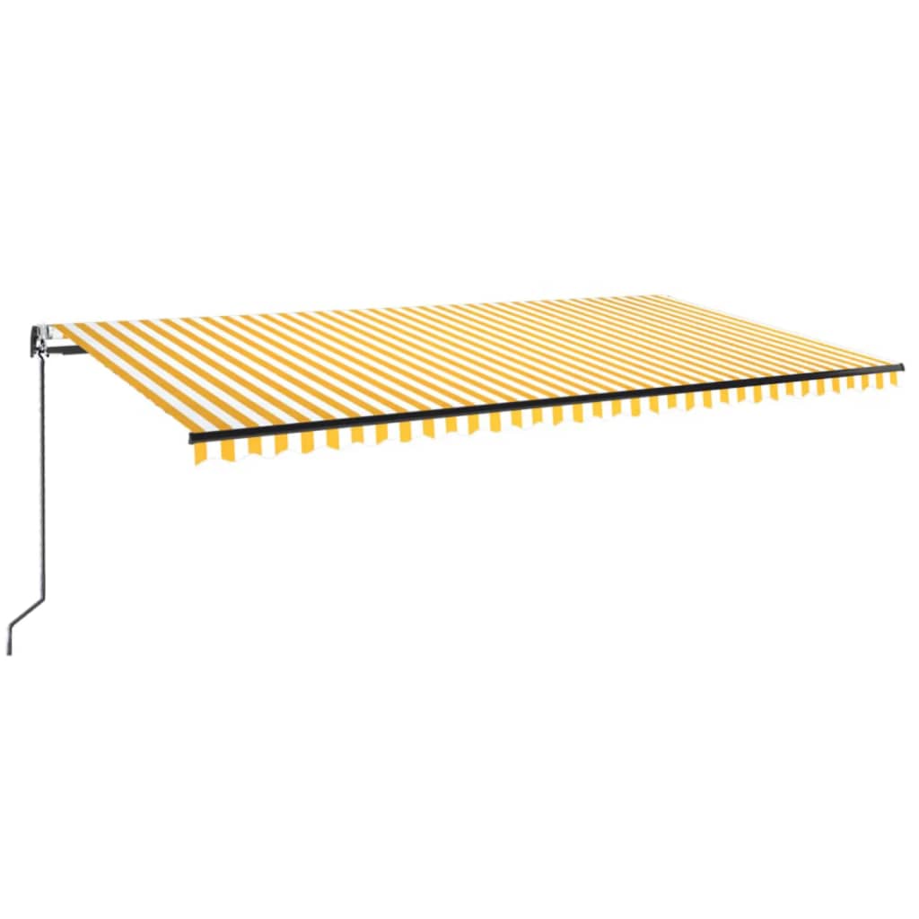 Luifel automatisch uittrekbaar 600x350 cm geel en wit is nu te koop bij PeponiXL, paradijselijk wonen!