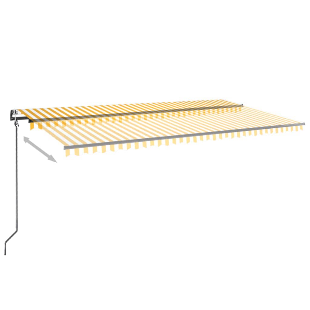 Luifel automatisch uittrekbaar 600x350 cm geel en wit is nu te koop bij PeponiXL, paradijselijk wonen!