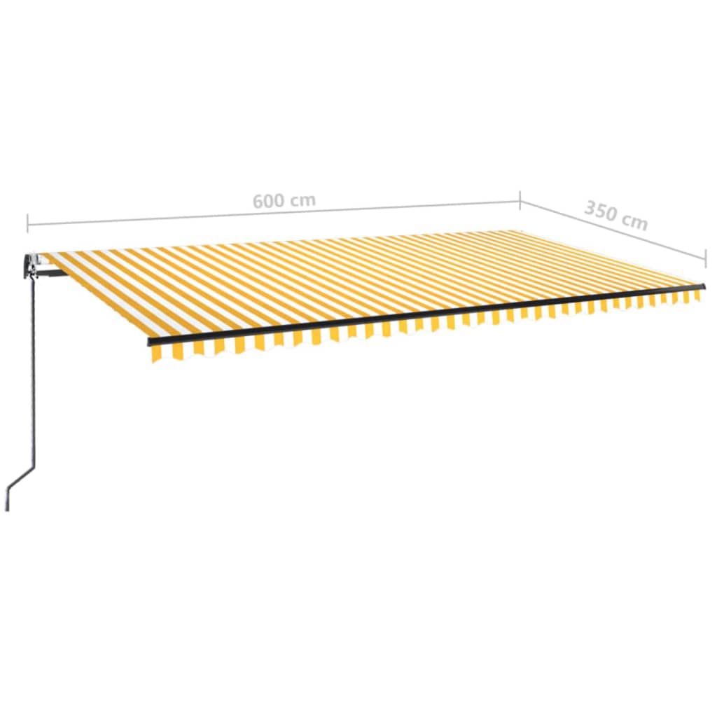 Luifel automatisch uittrekbaar 600x350 cm geel en wit is nu te koop bij PeponiXL, paradijselijk wonen!